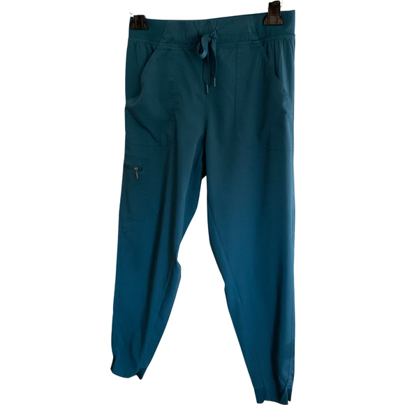 Adar Pro Women's Medium Jogger Pants Dark Teal Blue Elastic Waist Pockets - Picture 1 of 11